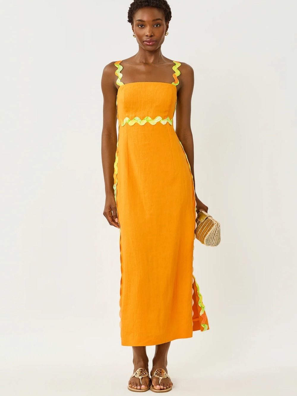 Lilly Pulitzer NWT MIKAYLA LINEN MIDI DRESS